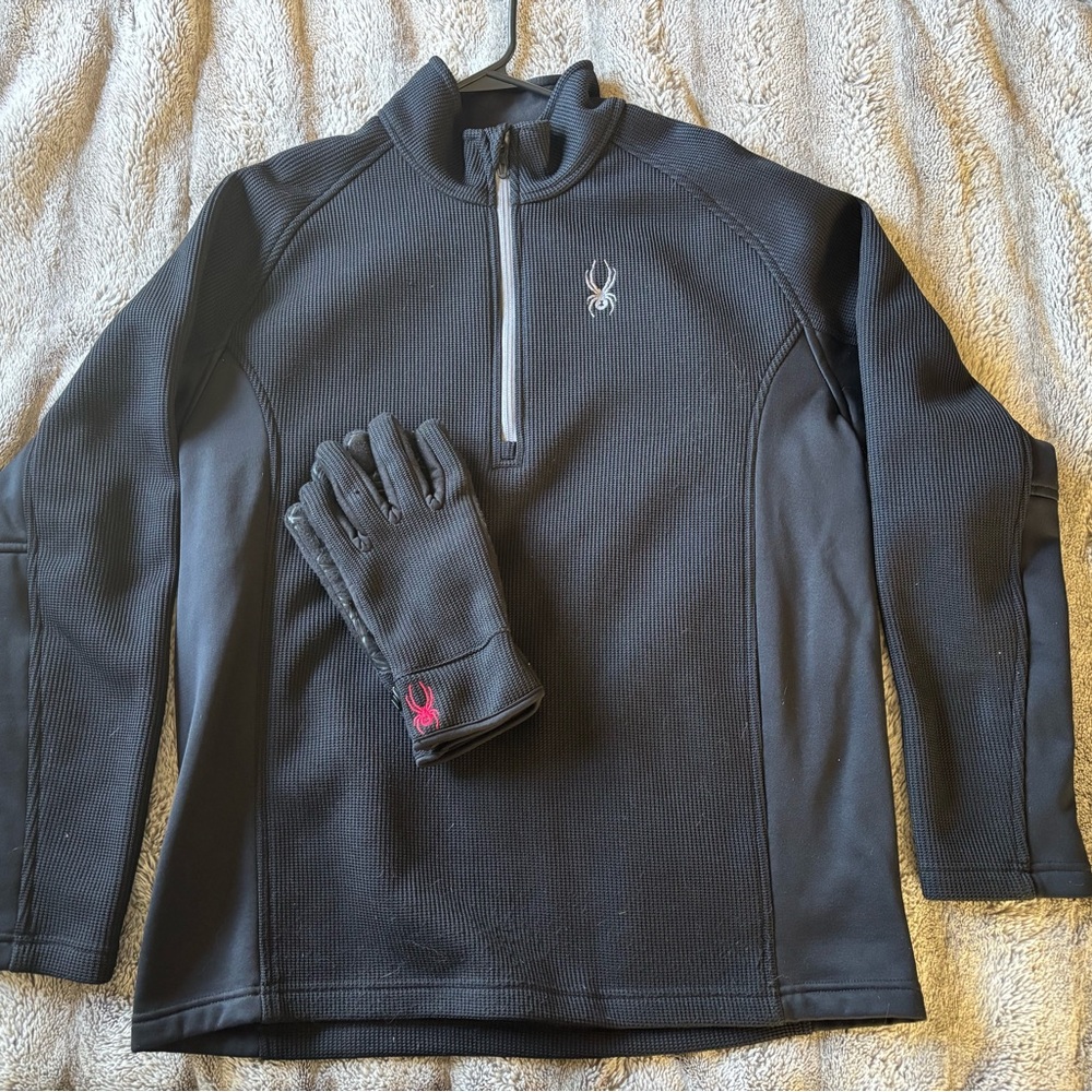 Spyder Black Full-Zip Jacket with Silver Logo